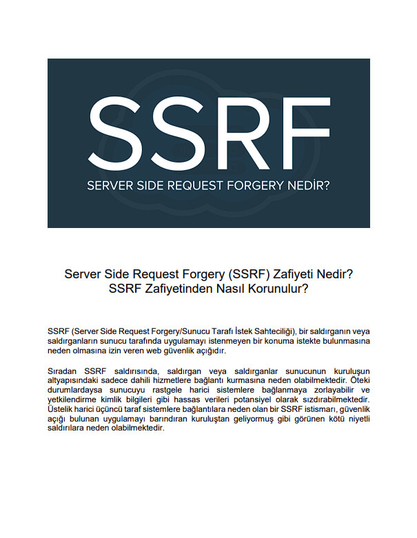Server Side Request Forgery (SSRF) Zafiyeti Nedir?