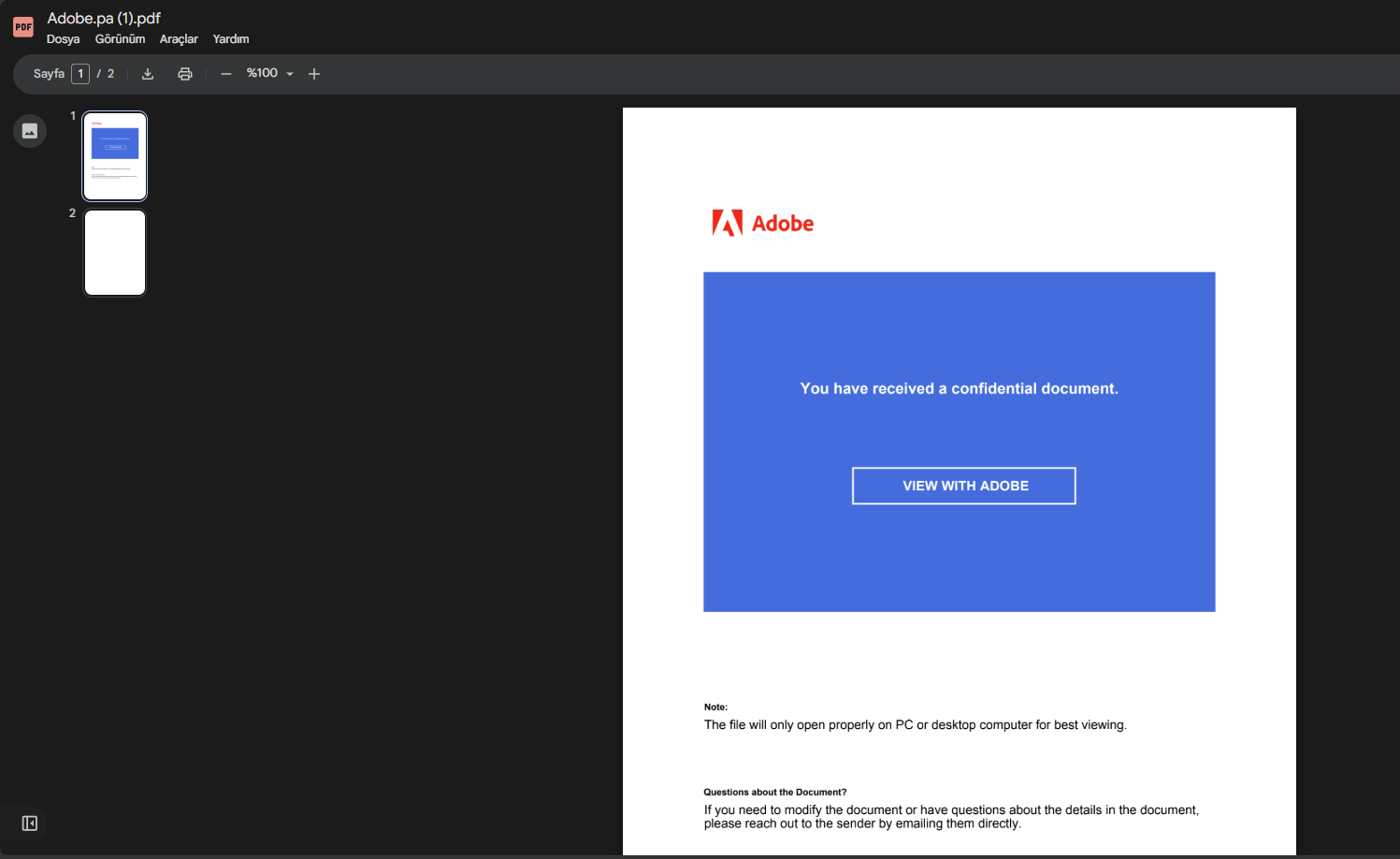 View with Adobe bağlantısını içeren Adobe temalı PDF