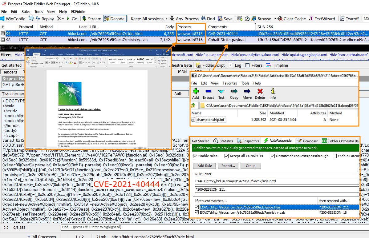 Microsoft MSHTML Remote Code Execution Vulnerability CVE-2021-40444 ...